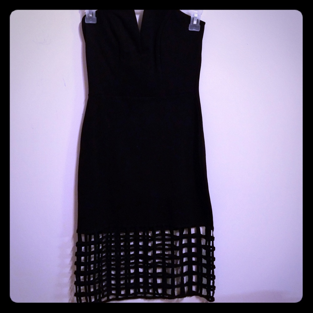 Bustier-style stretchy dress w cage hem NWOT!